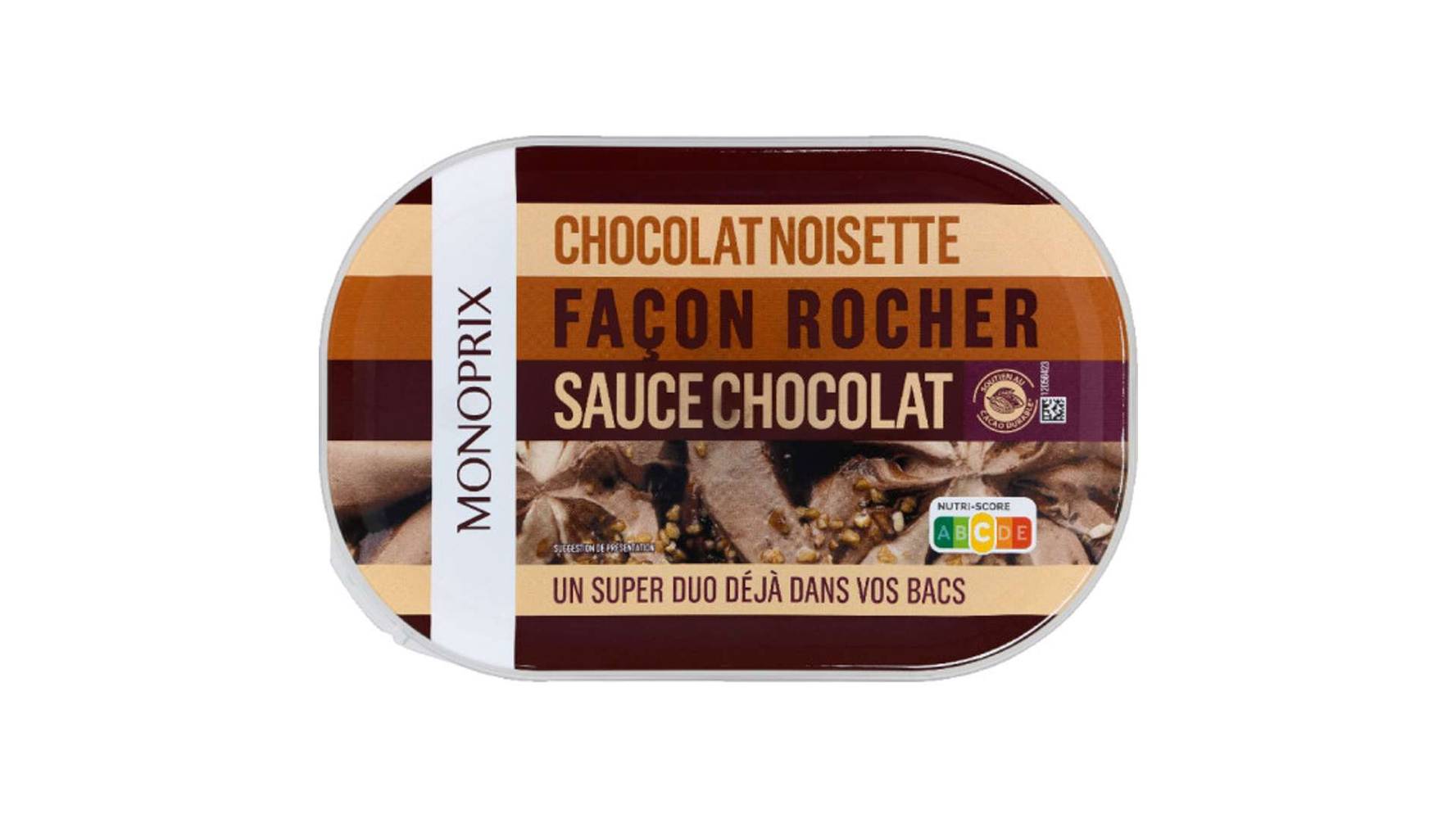 Monoprix - Glace chocolat noisette façon rocher (chocolat)