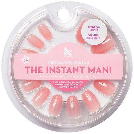Olive & June the Instant Mani Press-On Fake Nails (short/pink jelly)