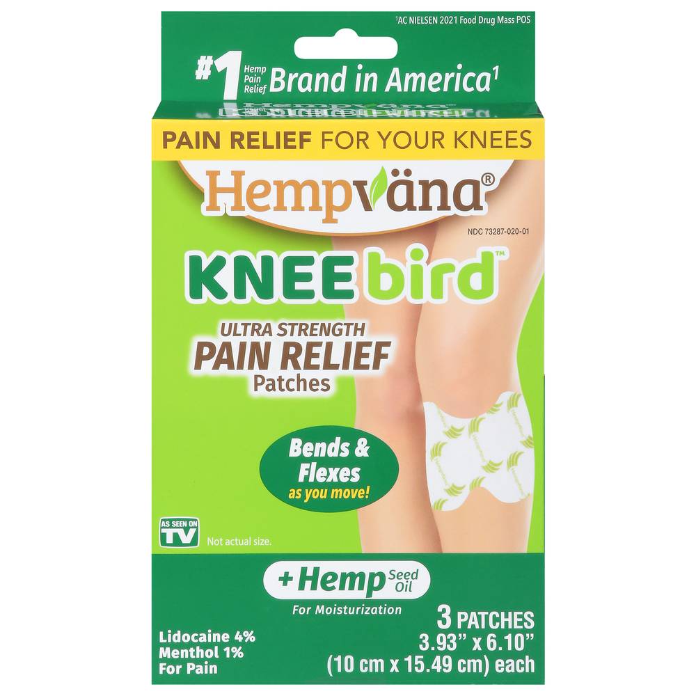 Hempvana Knee Bird Ultra Strength Pain Relief Patches (3 ct)