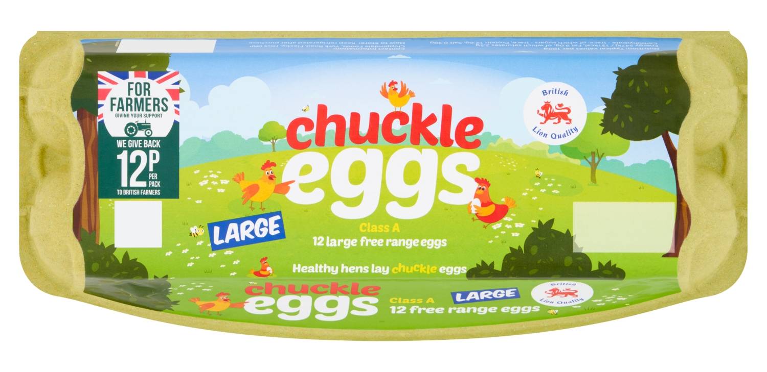 Chuckle 12 Large Free Range Eggs For Farmers