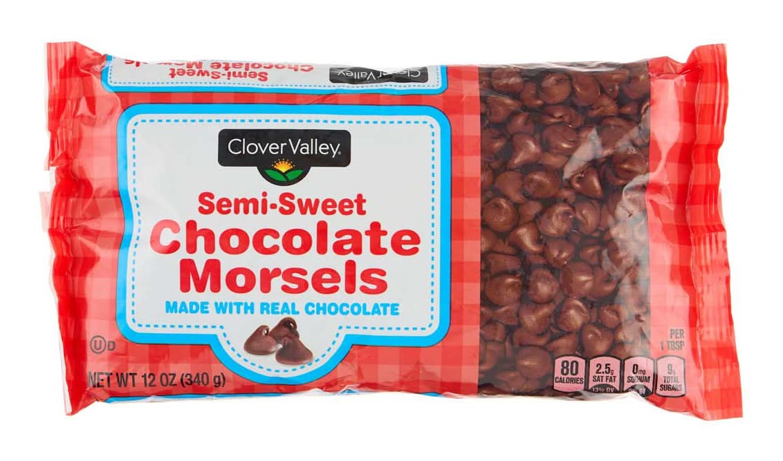 Clover Valley Semi Sweet Chocolate Morsels 12 Oz