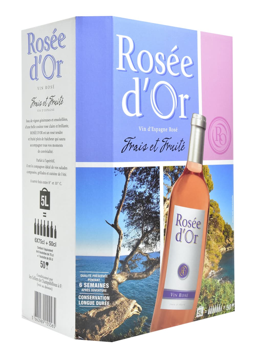 Rosée d'Or - Vin rosé frais et fruité (5L)