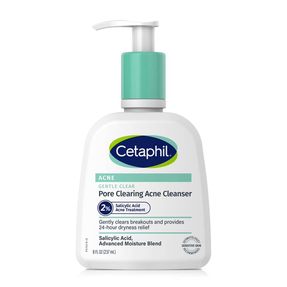 Cetaphil Gentle Clear Pore Clearing Acne Cleanser - 2% Salicylic Acid, Advanced Moisture Blend, 8 fl oz