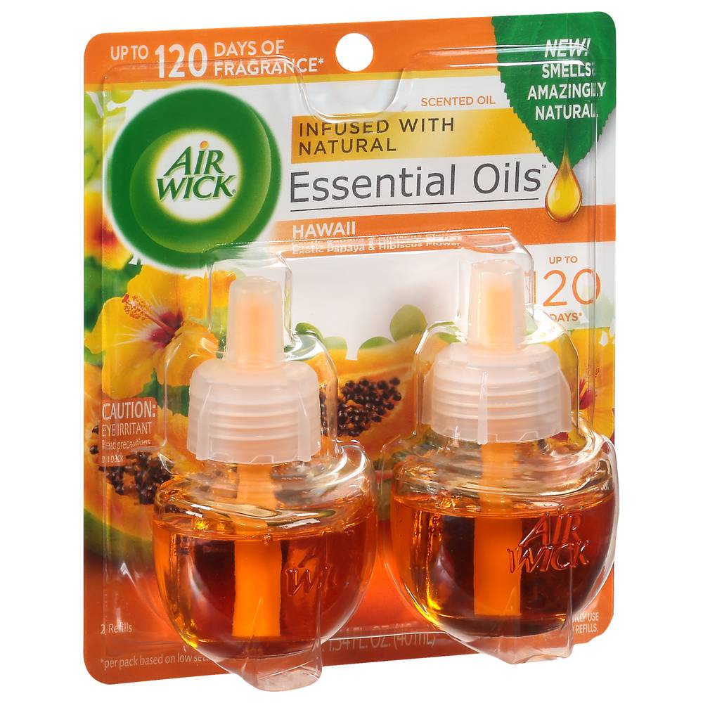 Air Wick Essential Oils Hawaii Scented Oil Refills, 2 (1.4 fl oz)