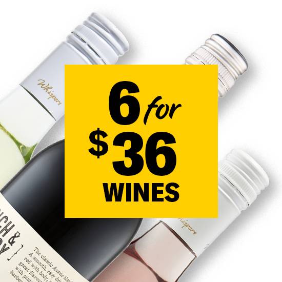 Any 6 Wines for $36