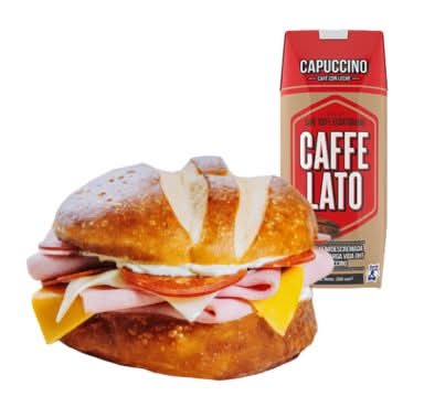 Sandwich Pretzelette + Cafe Latto  Capuccino 250Ml (U.E.)