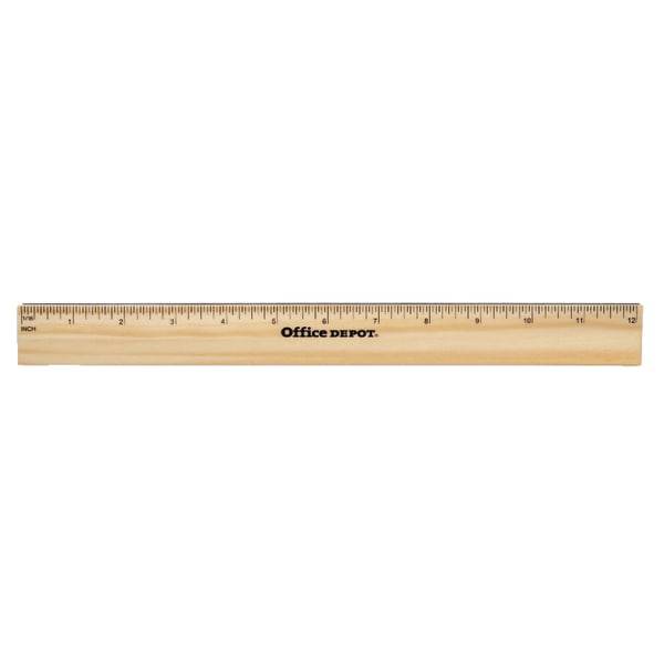 Office Depot Wood Metal-Edge Ruler