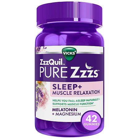 Vicks Pure Zzzs Zzzquil Sleep+ Muscle Relaxation Melatonin Sleep Aid Gummies