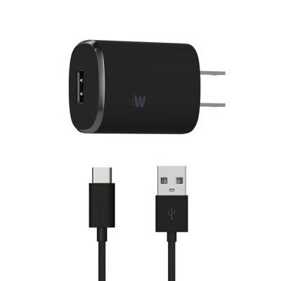 Just Wireless Type C Home Charger With Usb a Cable ( black)