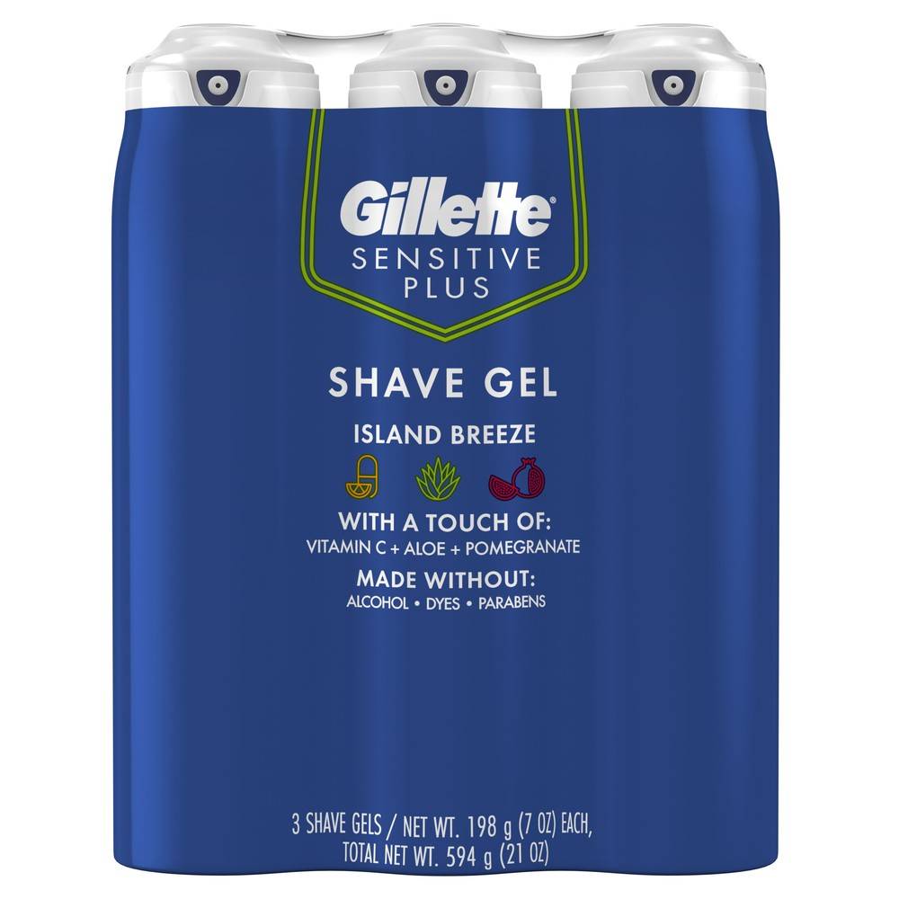 Gillette Island Breeze Shave Gel (3 x 7 oz)