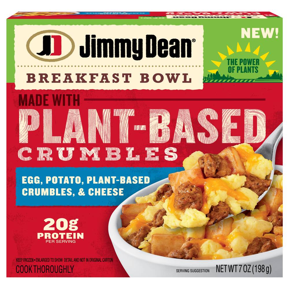 Jimmy Dean Egg, Potato, Plant-Based Crumbles and Cheese Breakfast Bowl