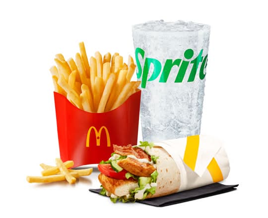 Chicken & Bacon McWrap with Grilled Chicken Extra Value Meal [830-1040 Cals]