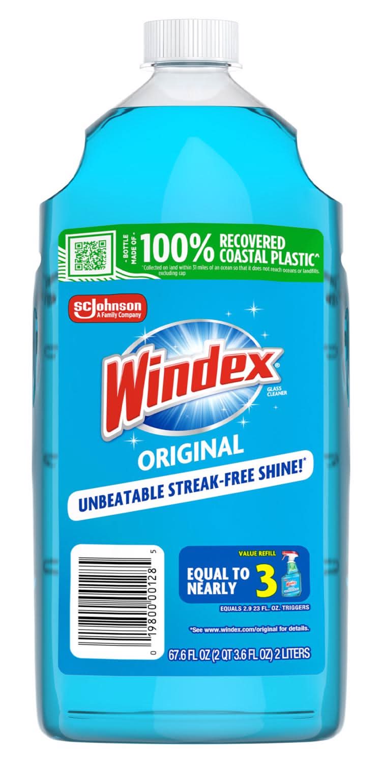 Windex Original No Scent Glass Cleaner Refill 67.6 Oz Liquid