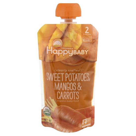 Happybaby Organics 2 (6+ months) Organic Sweet Potatoes Mangos & Carrots Baby Food