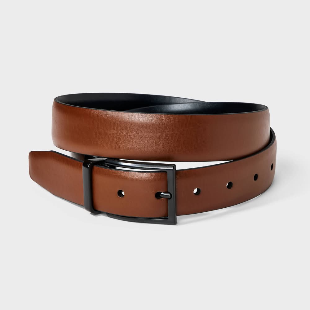 Goodfellow & Co. Two-In-One Reversible Dress Belt, Men, M, Brown