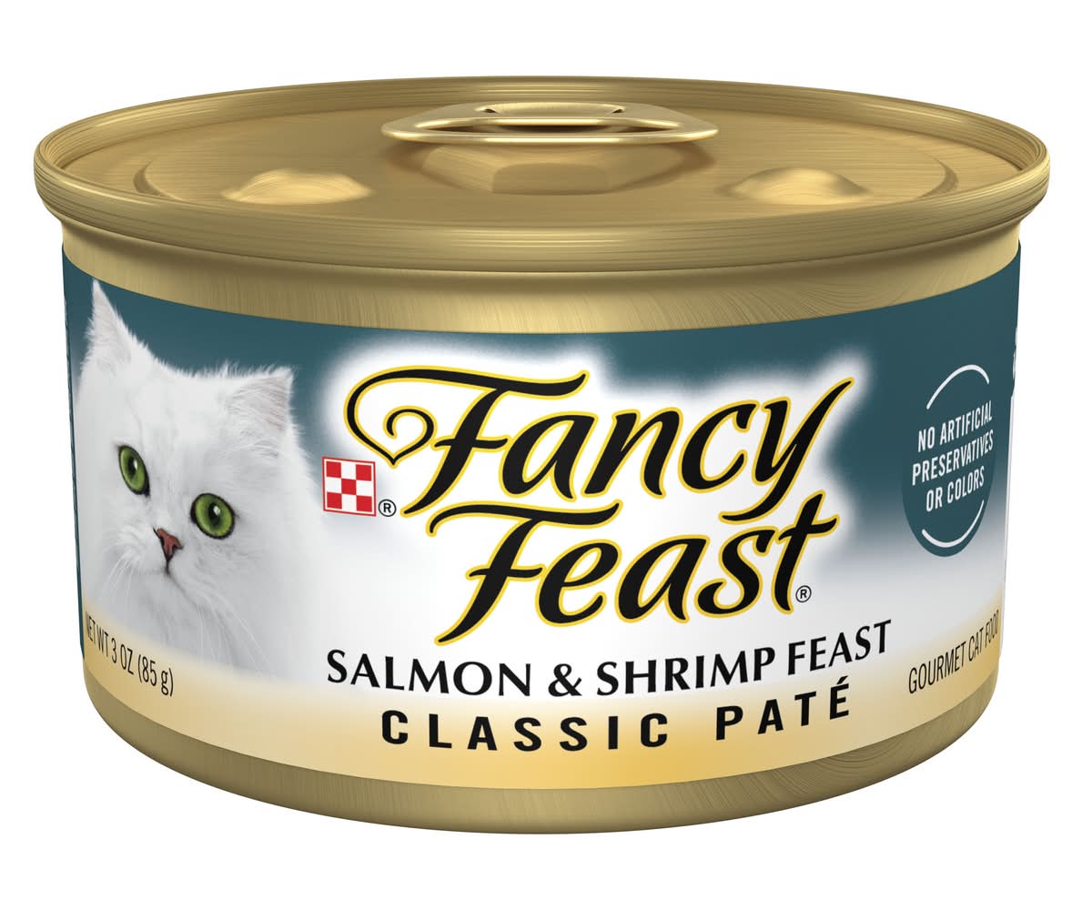 Purina Fancy Feast Classic Paté Salmon & Shrimp Feast Gourmet Wet Cat Food (3 oz)