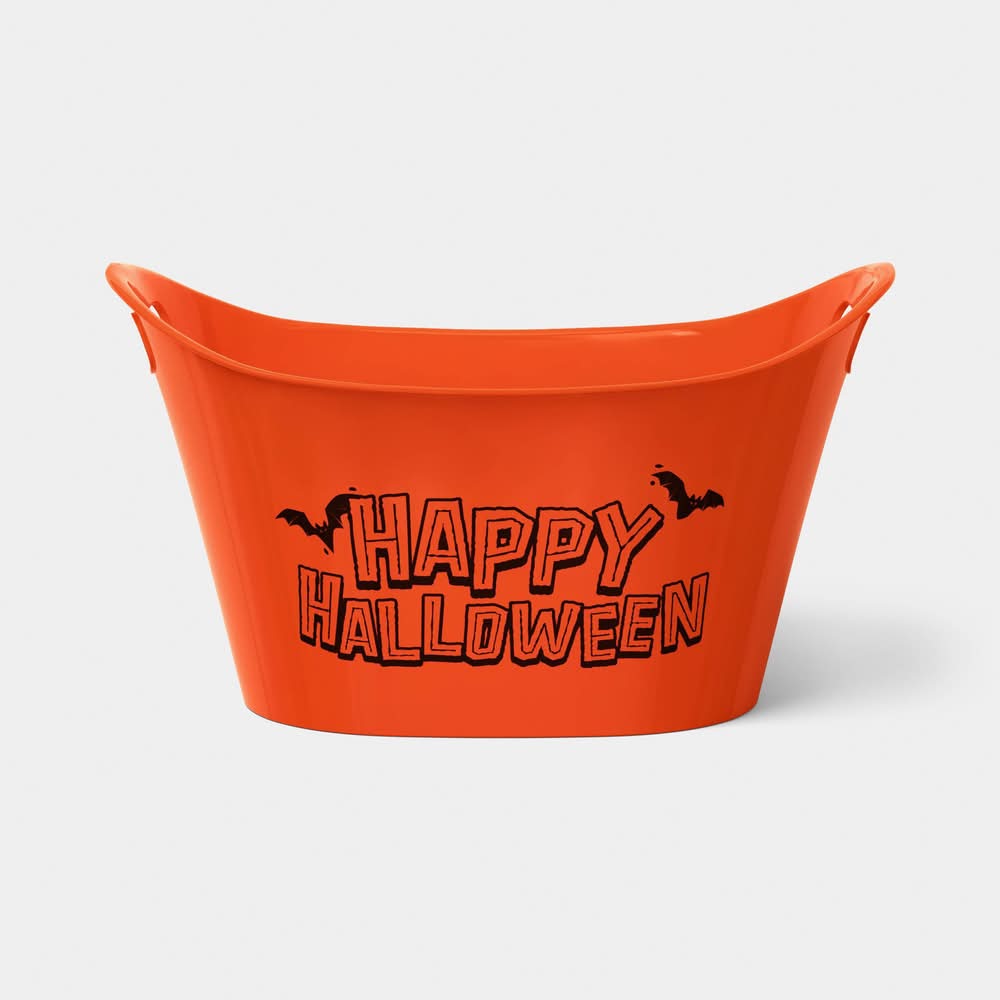 3L Plastic 'Happy Halloween' Beverage Tub Orange - Hyde and EEK! Boutique™