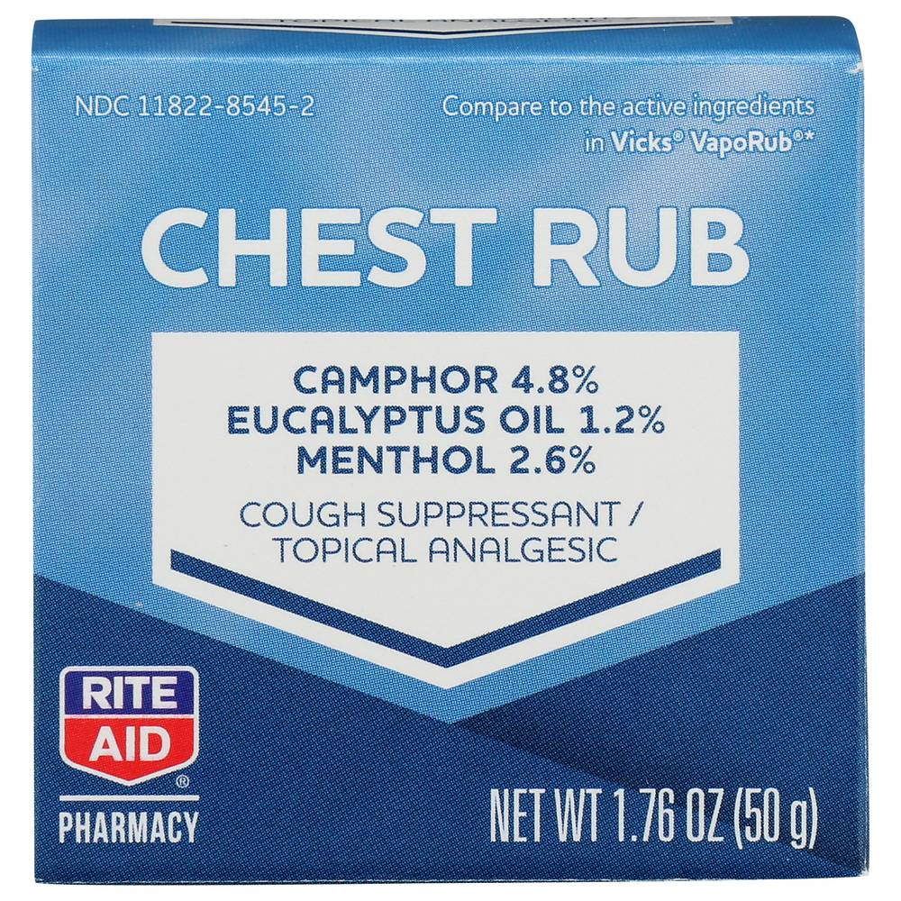 Rite Aid Cough Suppressant and Topical Analgesic Chest Rub