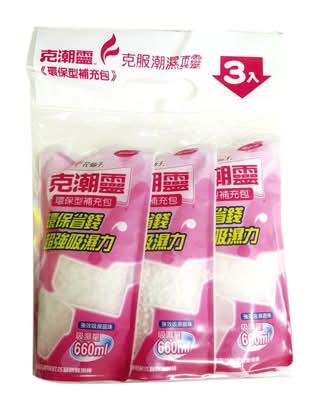 克潮靈 環保除濕桶補充包 - 玫瑰香 (3 入)