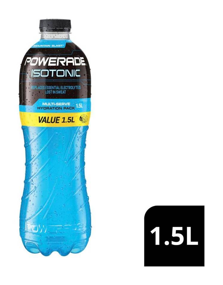 Powerade Isotonic Mountain Blast Sports Drink Flat Cap (1.5L)