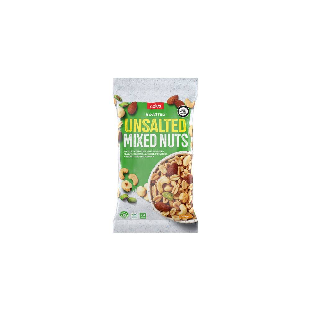 Coles Mixed Nuts Unsalted 375g