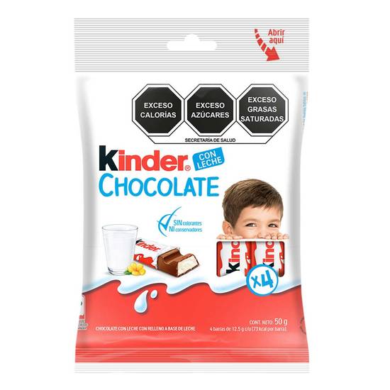 Kinder chocolate en barra (4 piezas)
