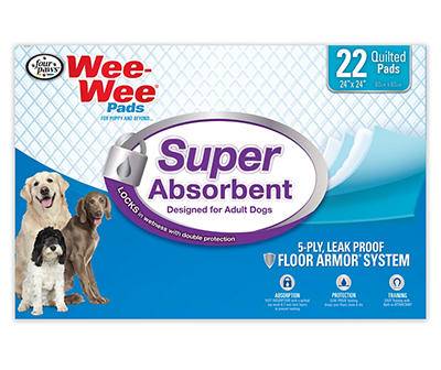 Four Paws Wee-Wee Super Absorbent Dog Pee Pads, 22-Pack