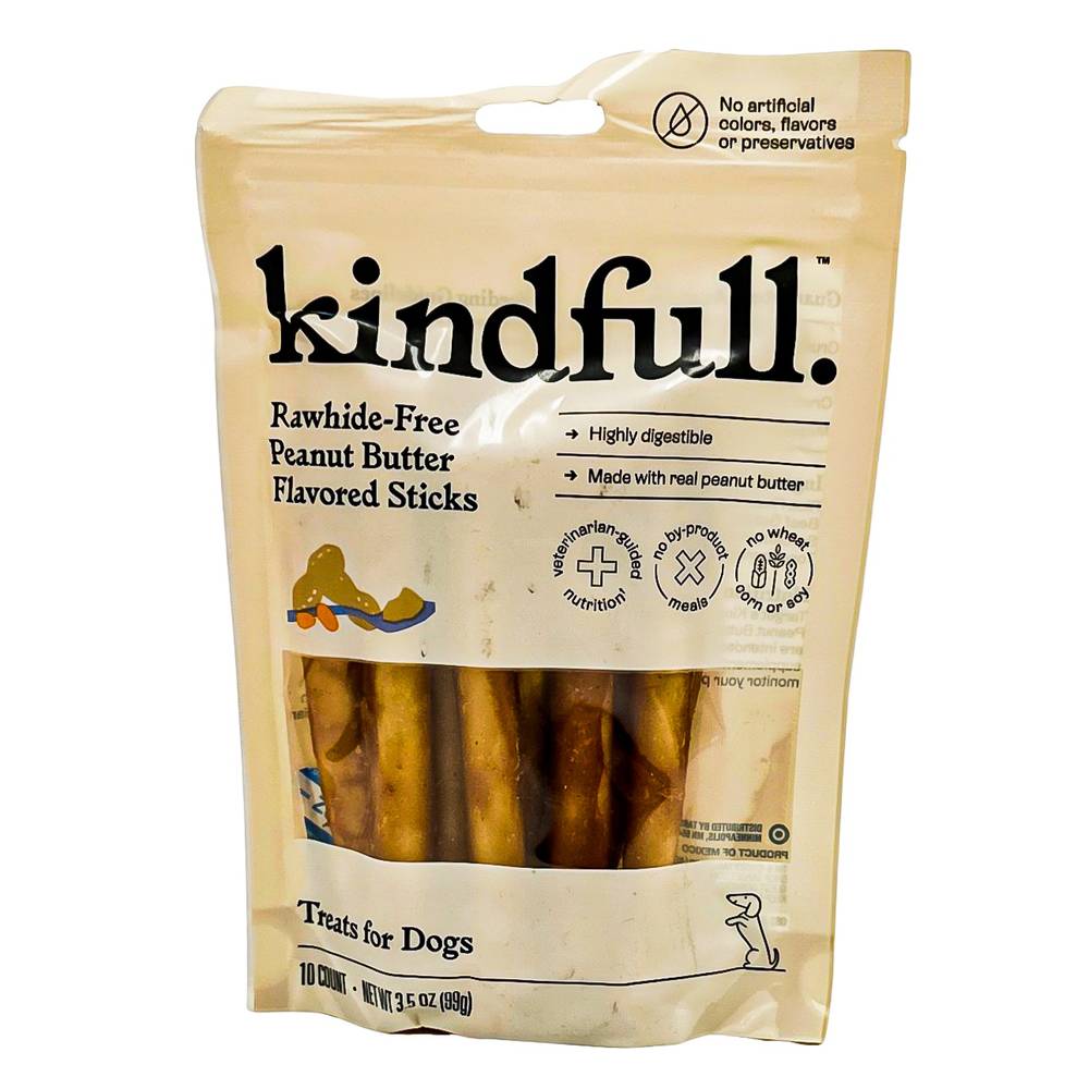 Kindfull Treats For Dogs Food, Peanut Butter (3.5 oz, 10 ct)