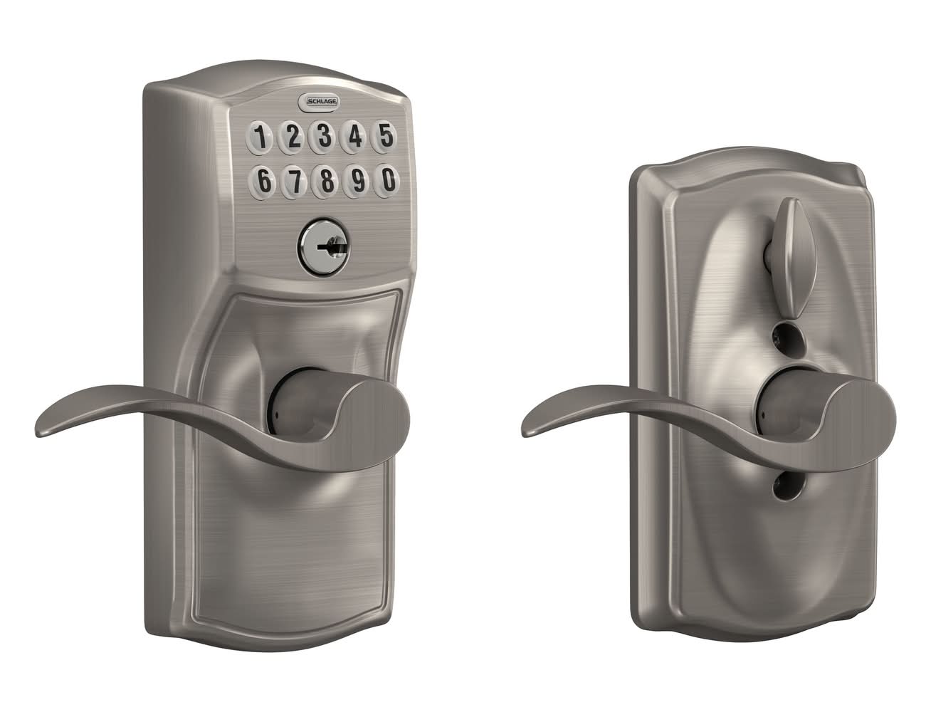 Schlage Camelot Satin Nickel Keypad Electronic Handle Lock