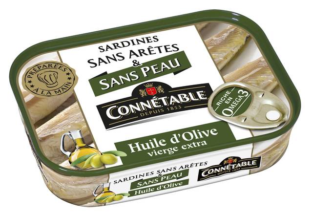 Connétable - Sardines sans peau et sans arêtes à l'huile d'olive vierge extra