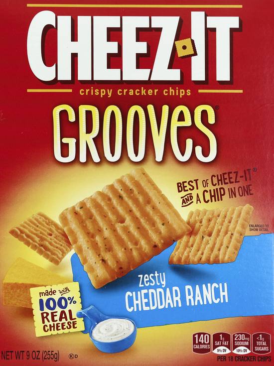 Cheez-It Grooves Zesty Cheddar Ranch Crispy Cracker Chips
