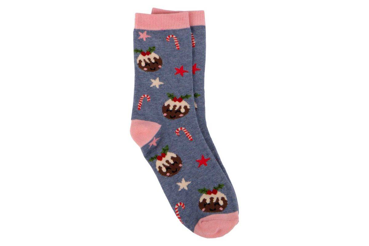 Barley Lane by Totes Christmas Pudding Sock