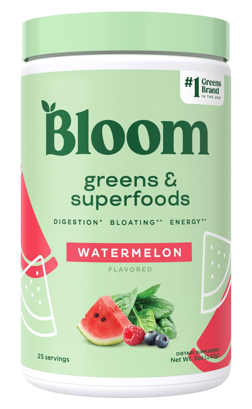 Bloom Greens & Superfoods Digestive Powder, Watermelon (5 oz)