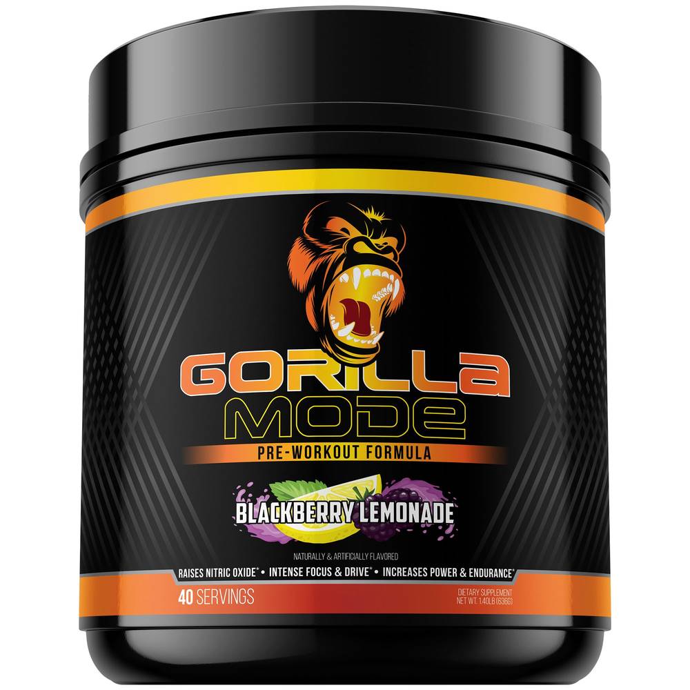 Gorilla Mind Pre-Workout Powder, Blackberry Lemonade (1.4 lbs)