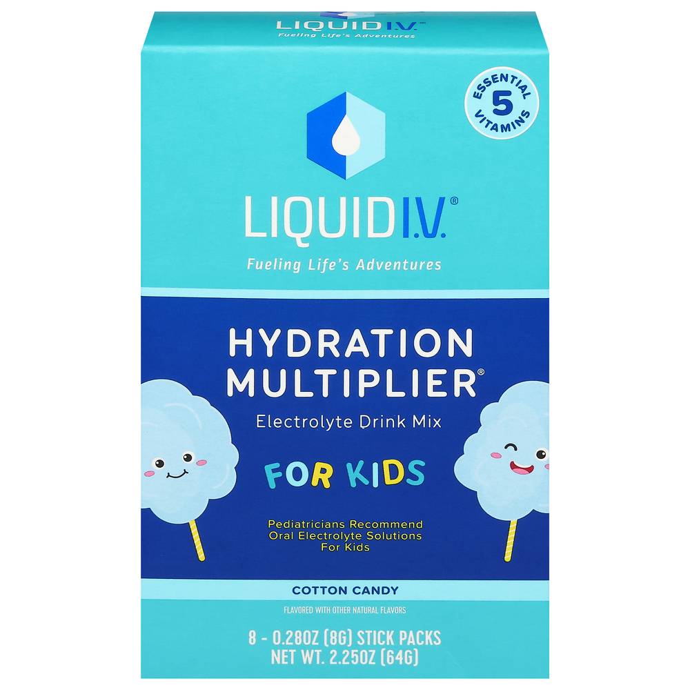 Liquid I.v. Hydration Multiplier Cotton Candy Electrolyte Drink Mix (8 ct,0.28 oz)