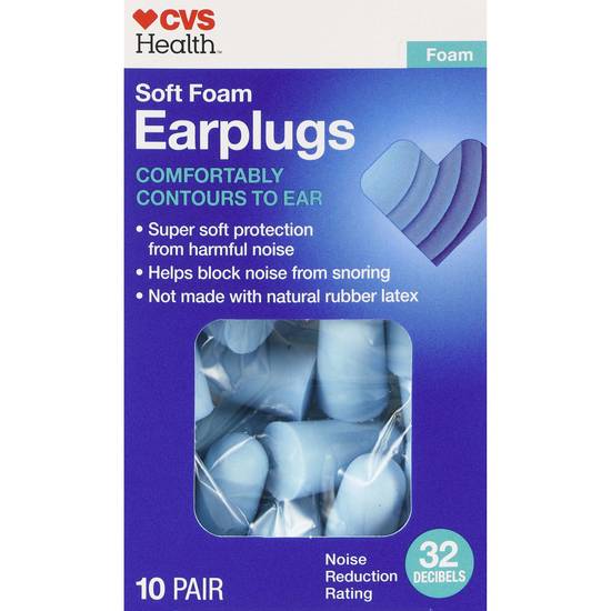 CVS Health Soft Foam Earplugs, 10 Pair