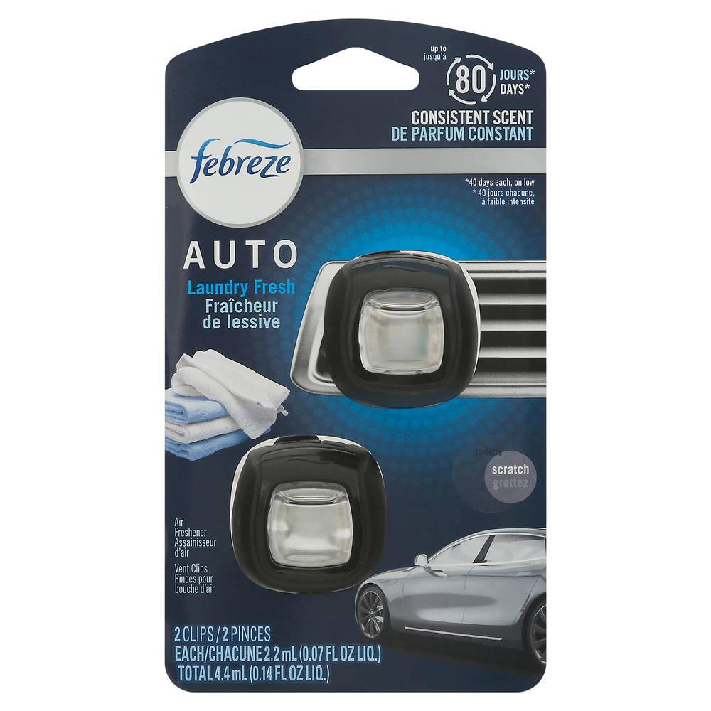 Febreze Auto Vent Clips Laundry Fresh Air Freshener