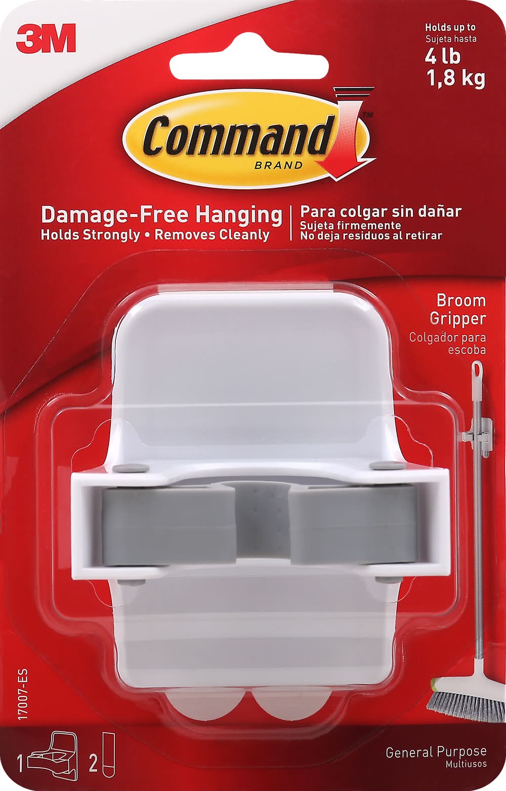 Command Damage-Free Hanging Broom Gripper (1.8 oz)