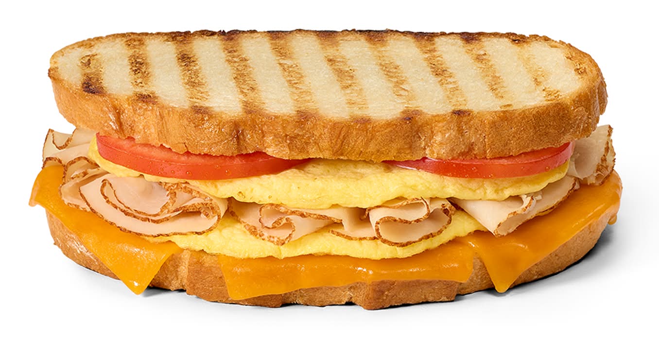 Oven Roasted Turkey & Egg Omelet Breakfast Panini