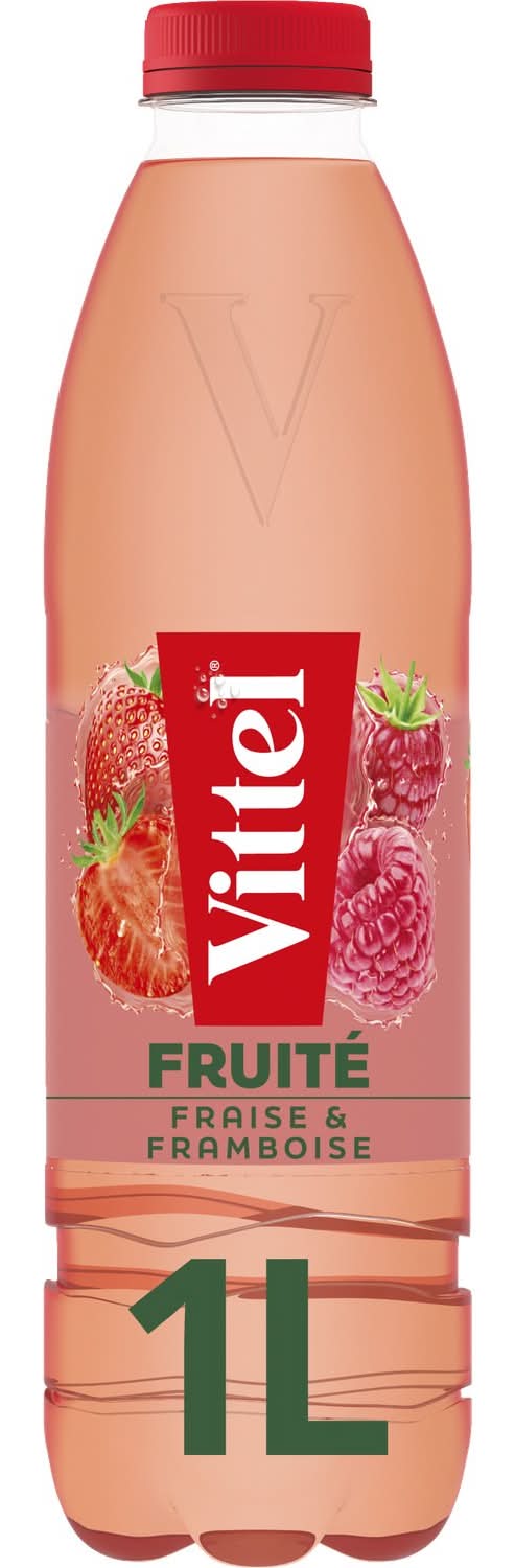 Eau Plate Aromatisée Fraise Framboise VITTEL - la bouteille de 1L