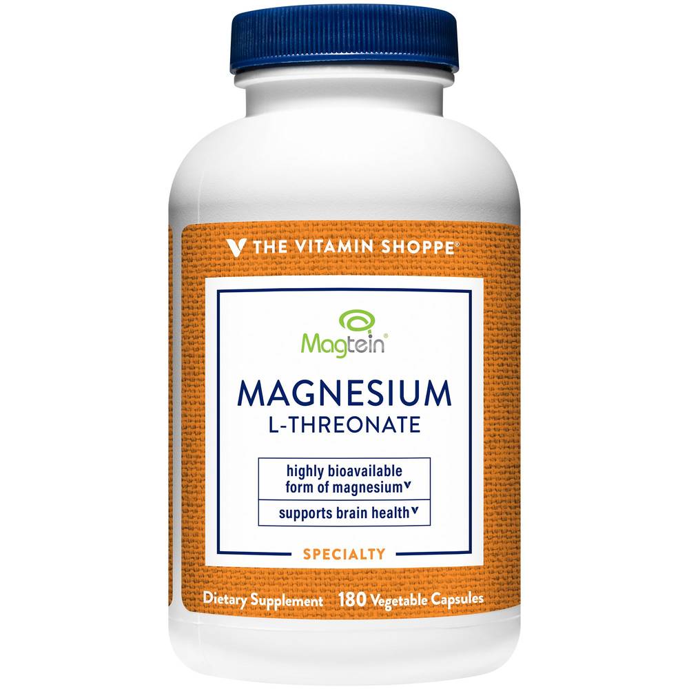 The Vitamin Shoppe Magnesium L-Threonate With Magtein Capsules (180 ct)