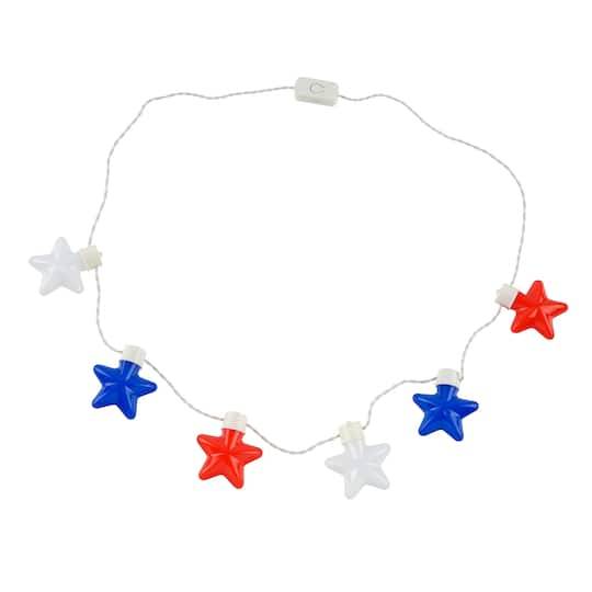 Red, White & Blue Light-Up Star Necklace By Celebrate It