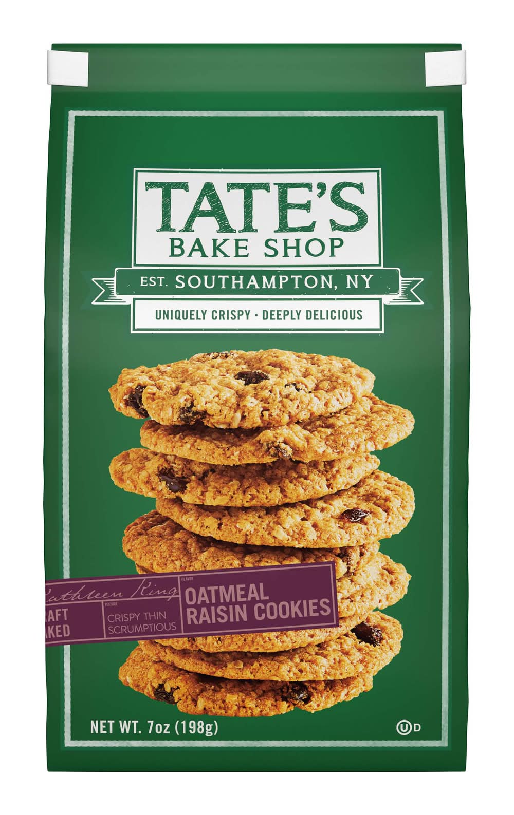 Tate's Bake Shop Cookies, Oatmeal Raisin (7 oz)