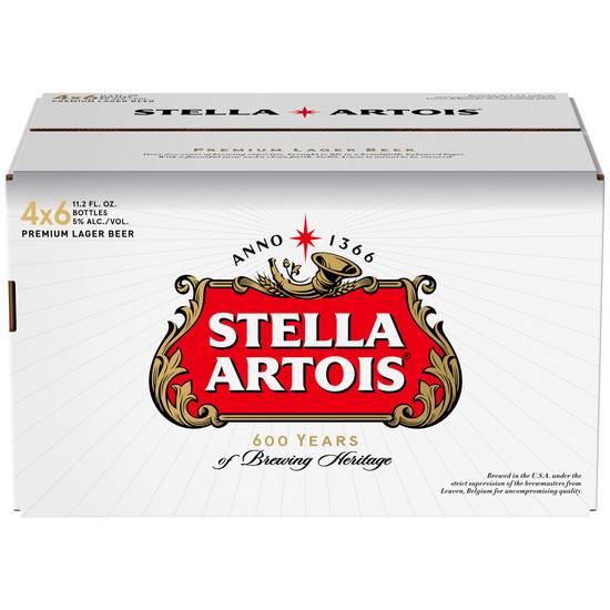 Stella Artois Premium Lager Beer (6 ct, 11.2 fl oz)