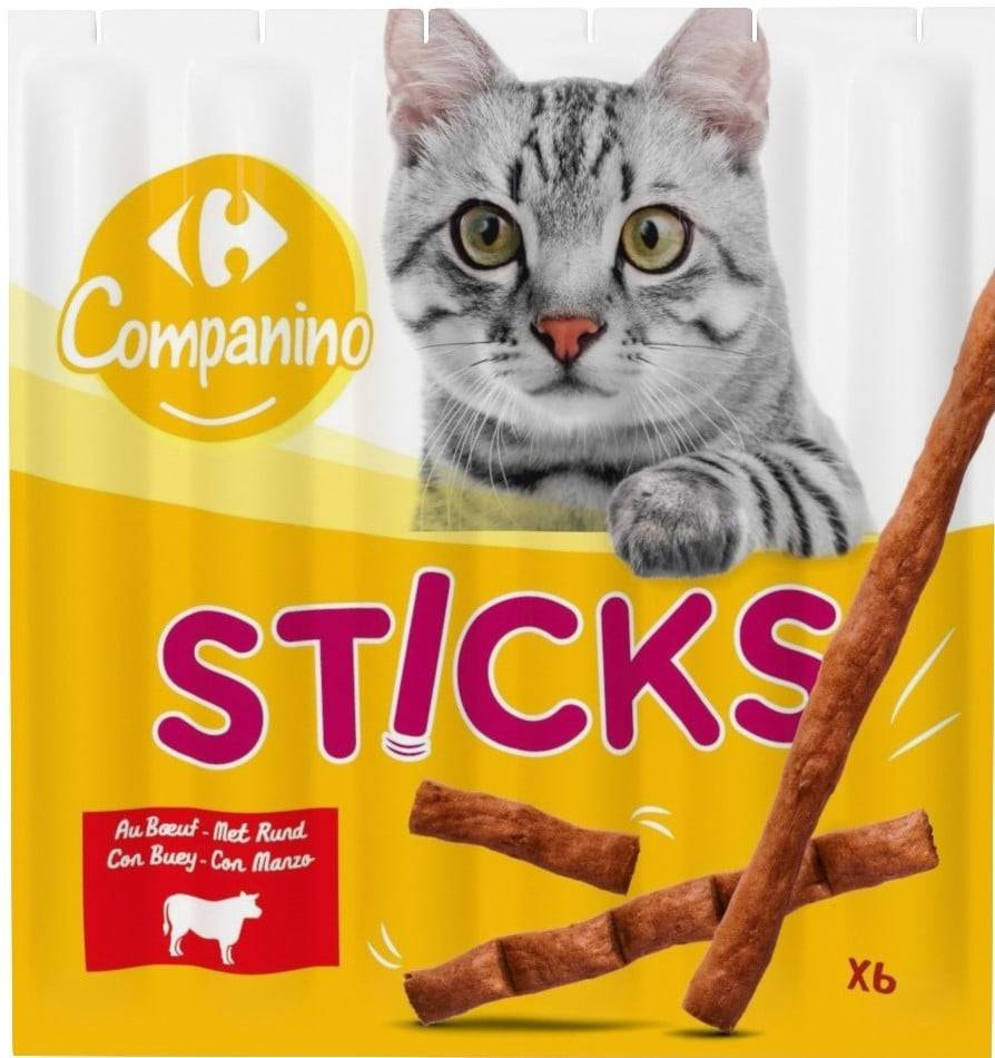 Carrefour - Sticks pour chats au bœuf (30g)