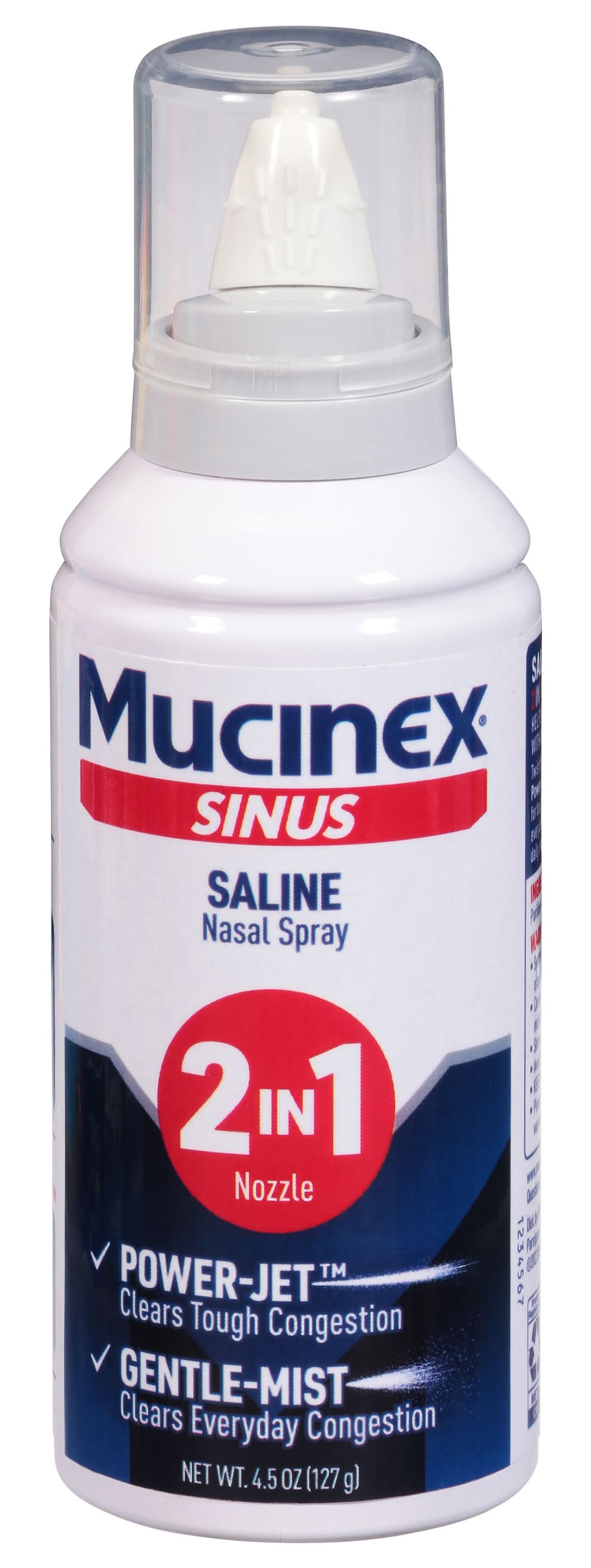 Mucinex Nasal Spray 2 in 1 Saline Sinus (4.5 oz)