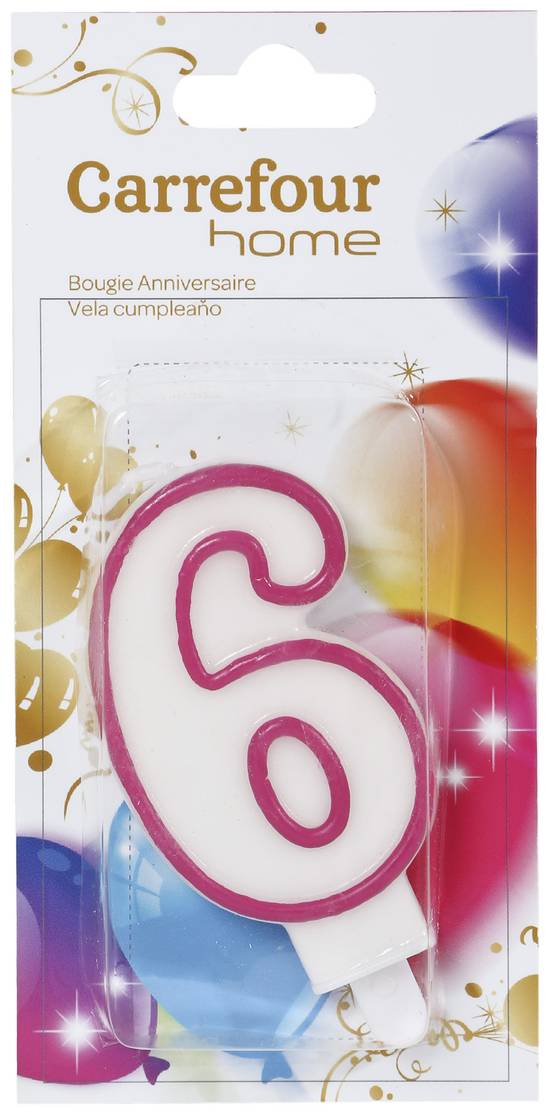 Carrefour Home - Bougie anniversaire avec bobèche n°6