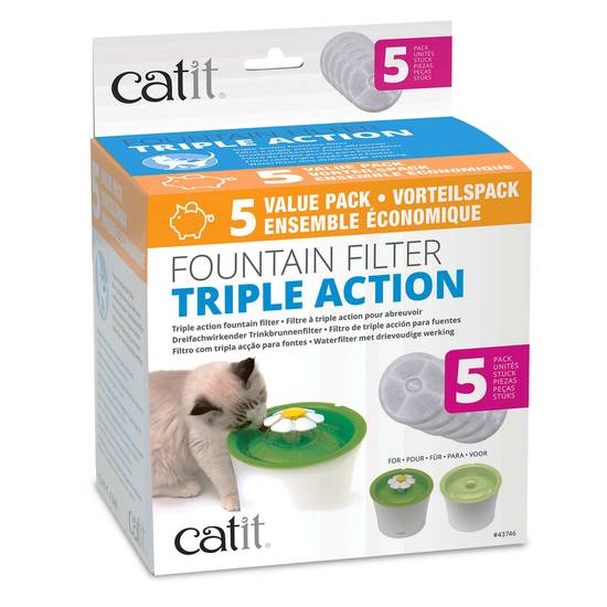 Catit Flower Cat Fountain Triple Action Filters