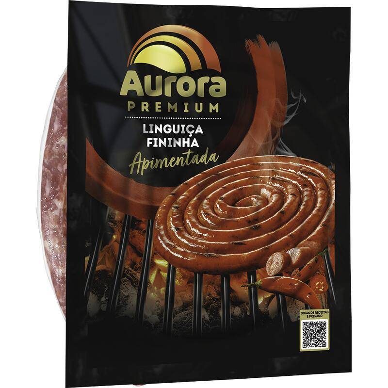 Aurora linguiça fininha apimentada premium congelada (600 g)