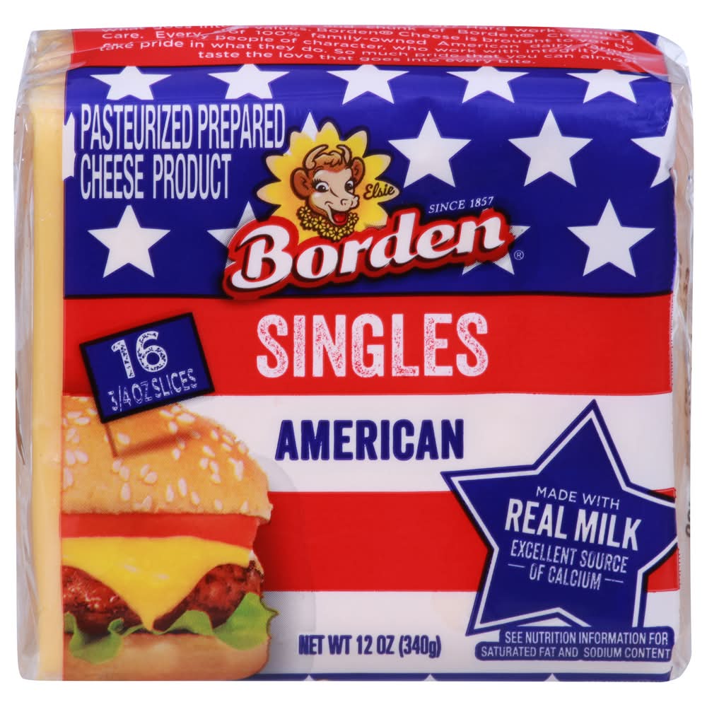 Borden Singles American Cheese Slices (12 oz, 16 ct)